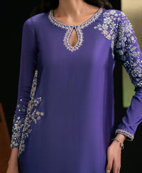 3 Piece Pure Russian Silk dress - Sapphire set