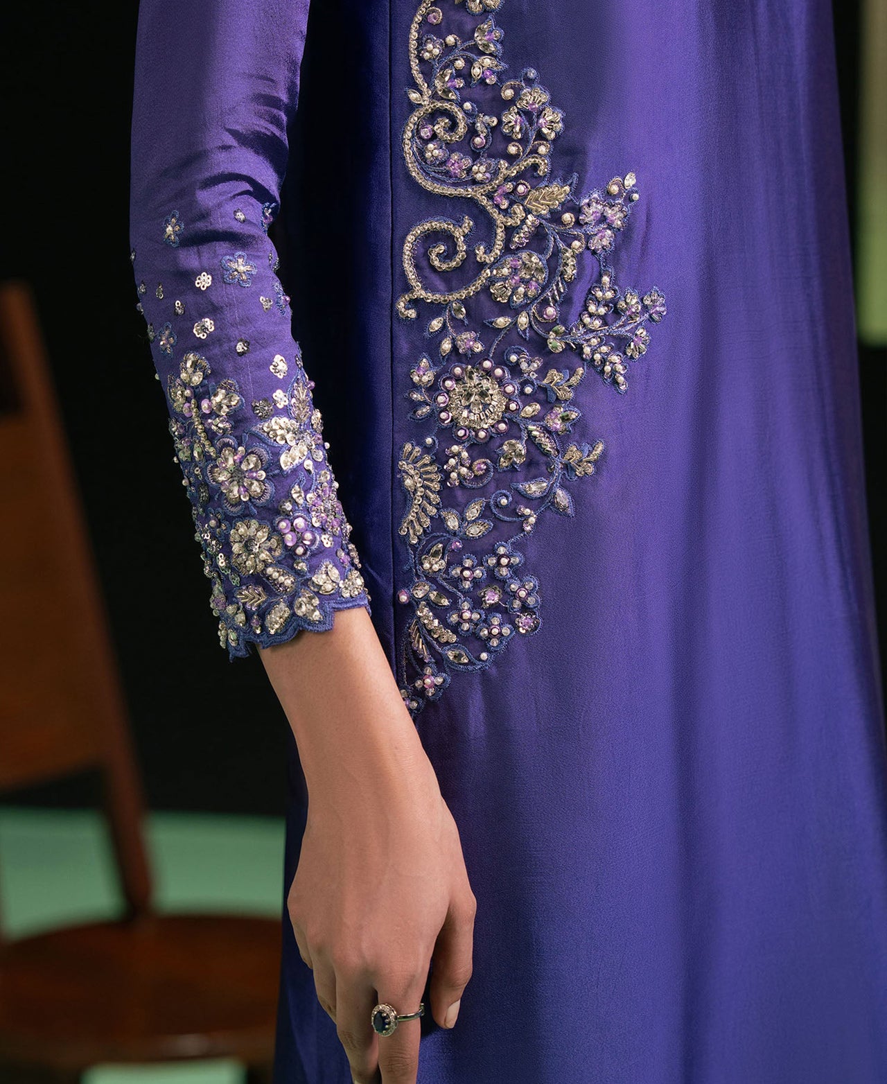 3 Piece Pure Russian Silk dress - Sapphire set