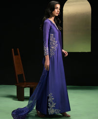 3 Piece Pure Russian Silk dress - Sapphire set