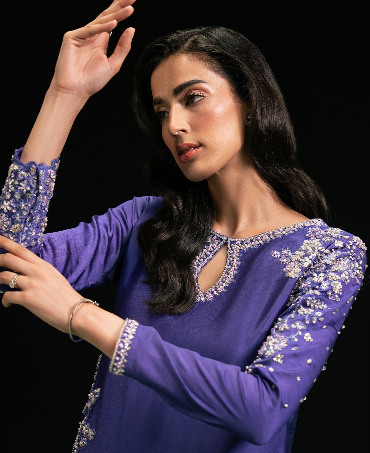 3 Piece Pure Russian Silk dress - Sapphire set