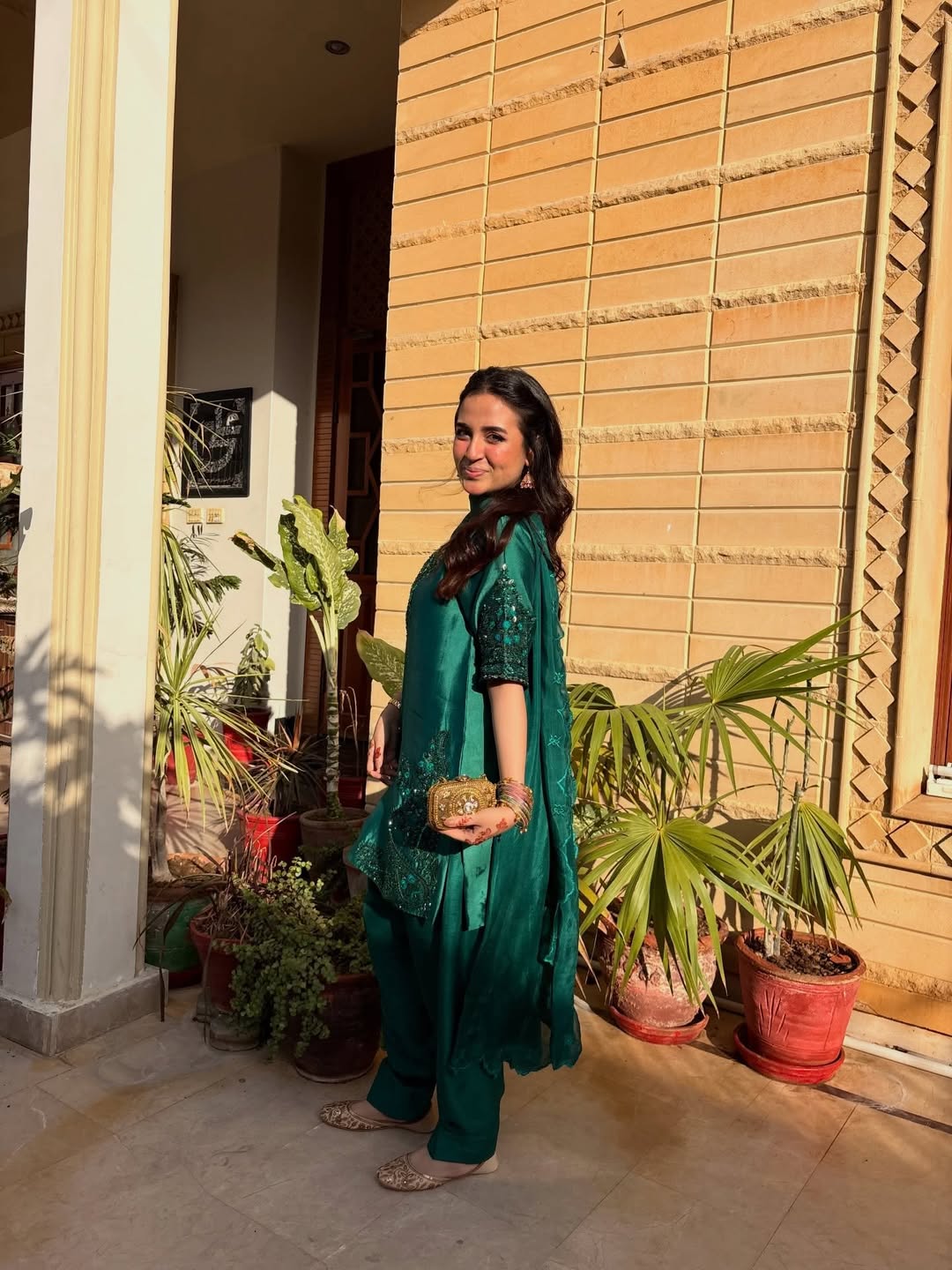 3 Pcs Shesha Silk Dress - Emerald Noor