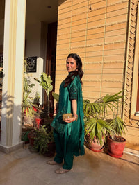 3 Pcs Shesha Silk Dress - Emerald Noor